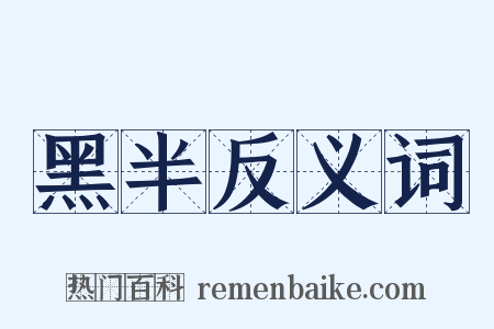 黑半反义词是什么意思的图片